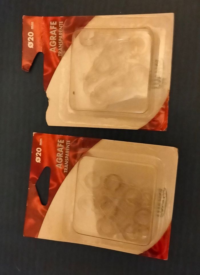 Lot de 2 boîtes Agrafe transparente pour rideaux
