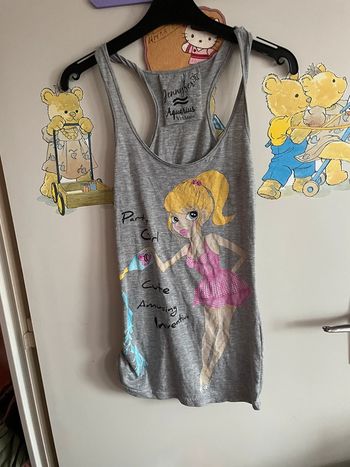 Débardeur gris à motifs, taille S, marque Jennyfer