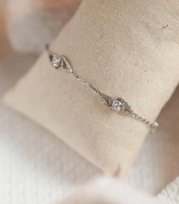 Bracelet pour femme en argent et zircons