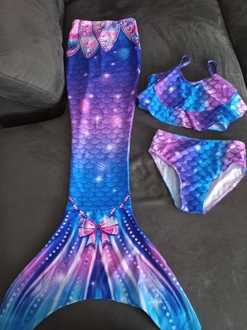 Ensemble maillot de bain queue de sirène 7 ans deguisement 