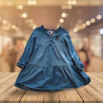Robe Tunique Chipie - Denim Clair Volants