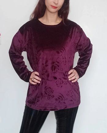 Pull blouse velours fin vintage taille 46/48