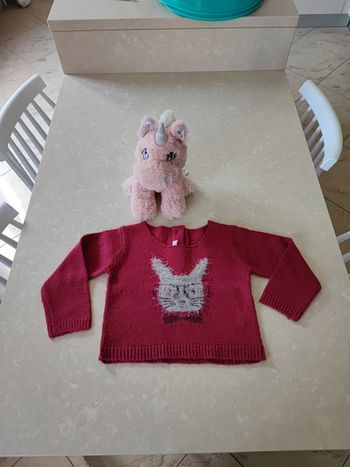 Joli pull bordeaux 24 mois