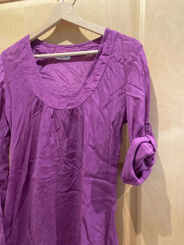 Tunique violette montan en soie - photo numéro 3