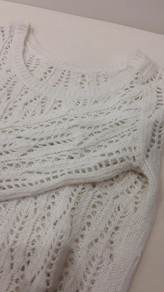 Pull femme ajouté, couleur crème - photo numéro 2