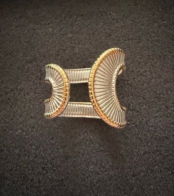 Bague bicolore argentée et dorée 