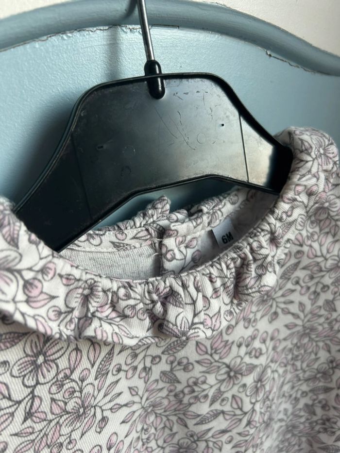 Ensemble tee shirt manches longues et robe mauve, 6 mois - photo numéro 8