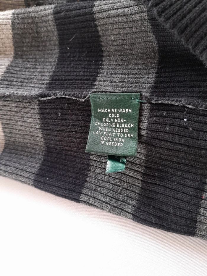 Pull rayé moulant Ralph lauren brodé RL taille M - photo numéro 5