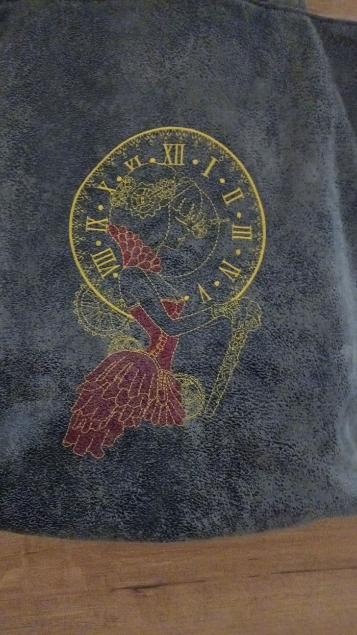 Sac cabas "femme et horloge" - photo numéro 2