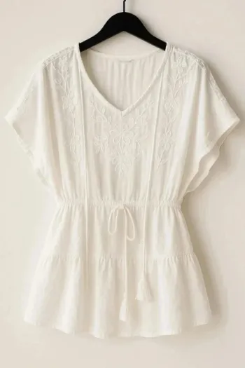 Kimono blanc / paréos blanc pour plage taille M
