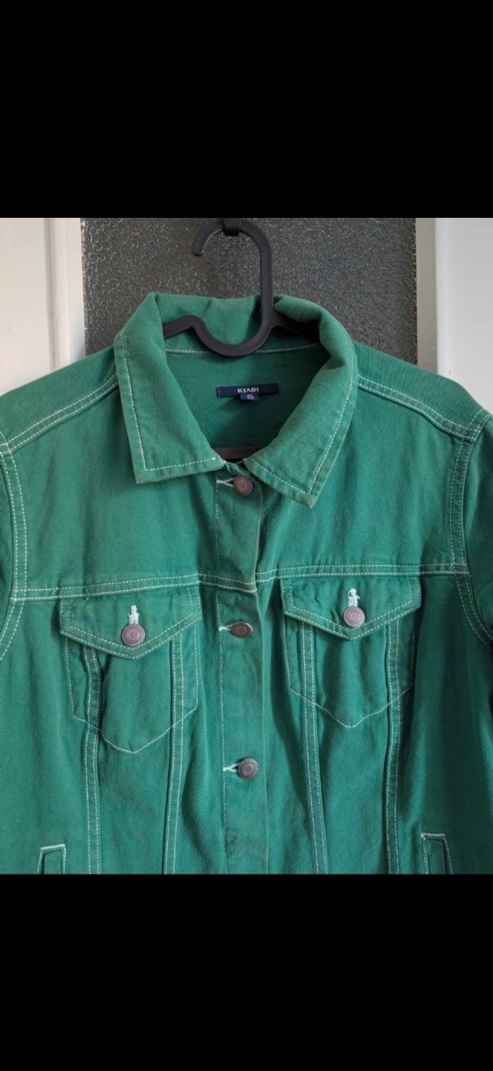 Veste jean souple verte - photo numéro 2
