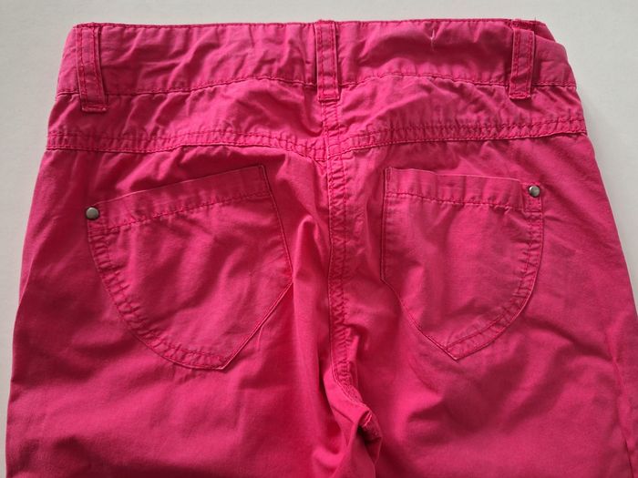 Pantalon en toile couleur fuschia unie - photo numéro 5
