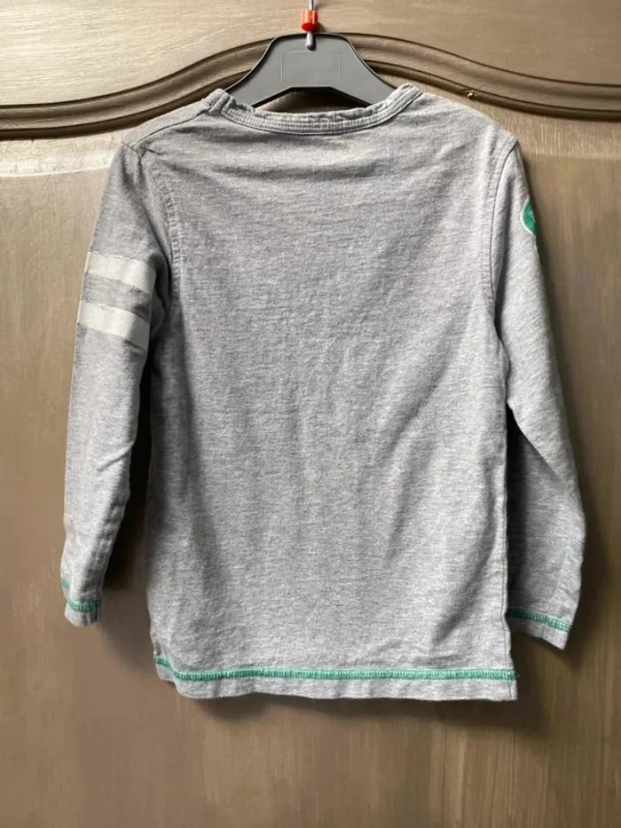 T-shirt gris et vert manche longue Orchestra 5 ans - photo numéro 6
