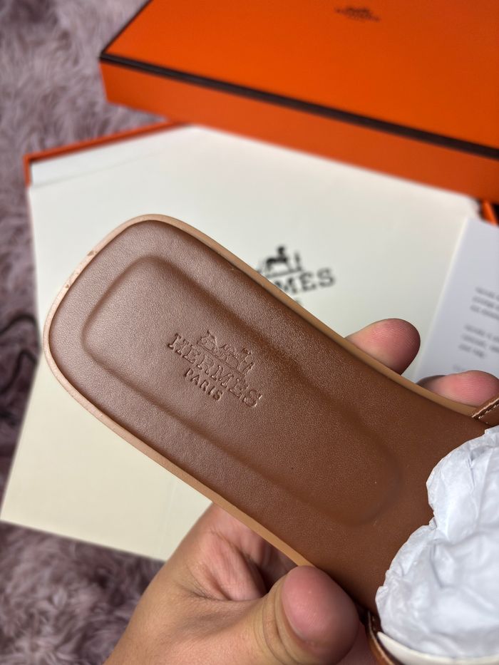 Sandales Hermes Oran en cuir véritable marron neuve taille 38 - photo numéro 3
