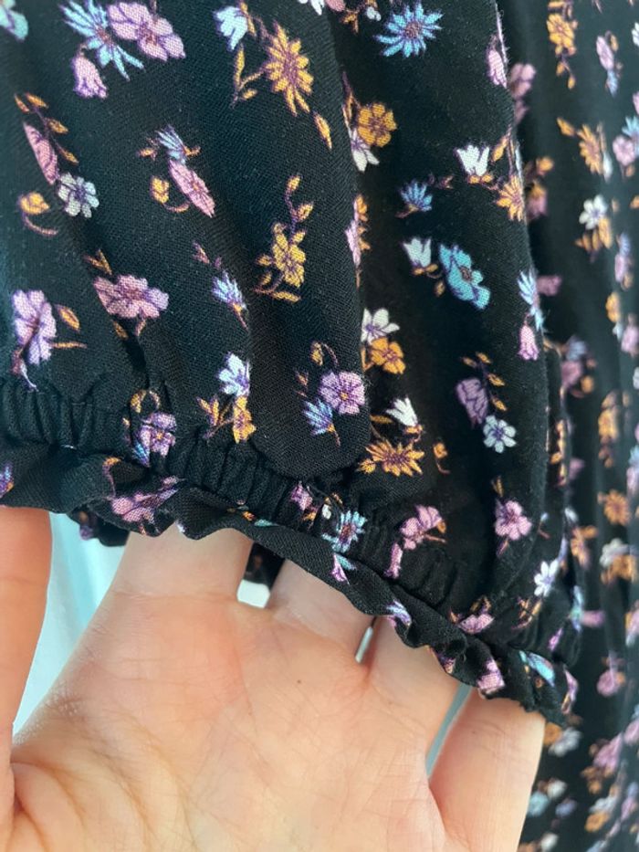 Robe noir imprimé fleur - photo numéro 5