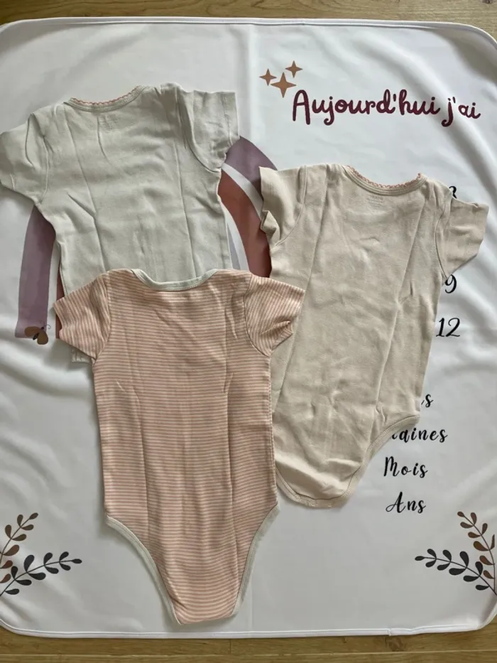 Lot de 3 bodys bébé fille – Été – Taille 18 mois – Marque Kiabi - photo numéro 4