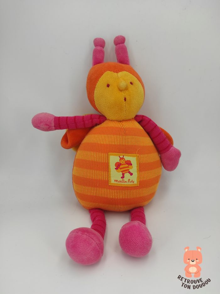 Doudou Abeille Orange Louna Moulin Roty