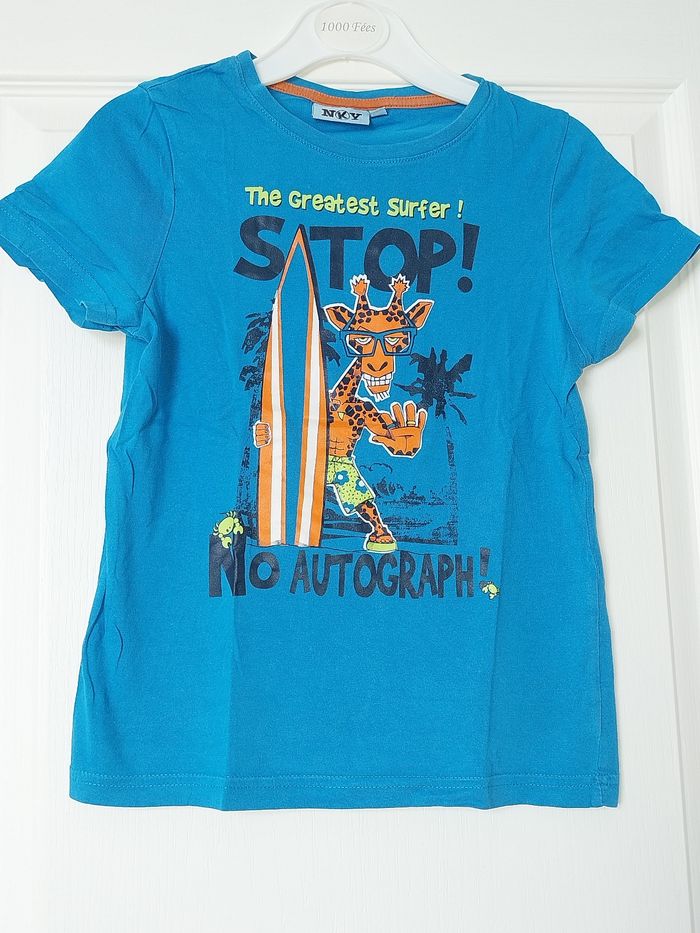 T-shirt bleu manche courte