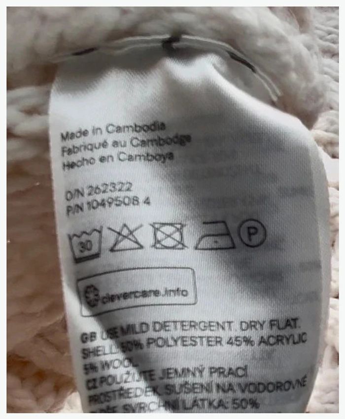 Pull torsadé blanc XS - H&M - très bon état - photo numéro 4