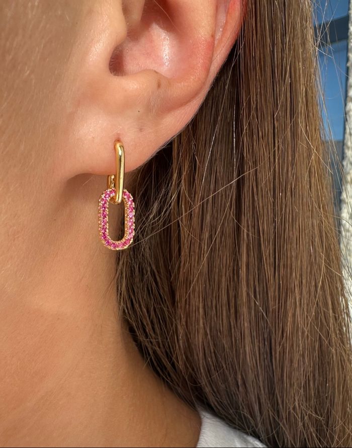 Boucles d’oreilles dorées rosesargent 935 à l’or fin - photo numéro 3