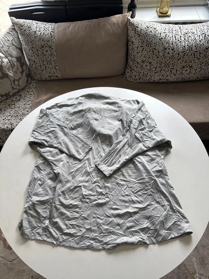 Gilet long léger à capuche gris clair – Cyrus – Taille S - photo numéro 7
