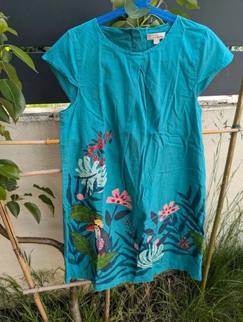 Robe motifs tropicaux manches courtes 10 ans