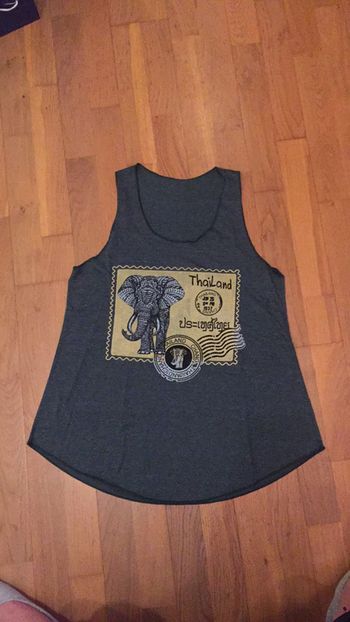 Tee shirt sans manche garçon vert T14 ans