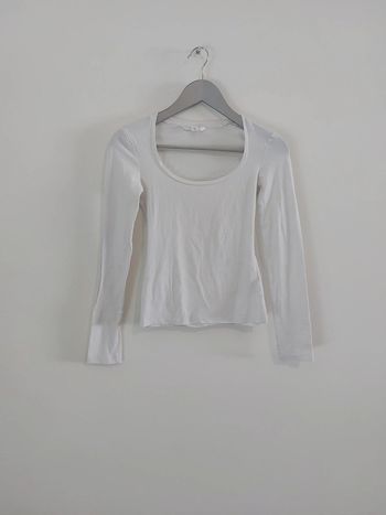 Tee shirt blanc col échancré