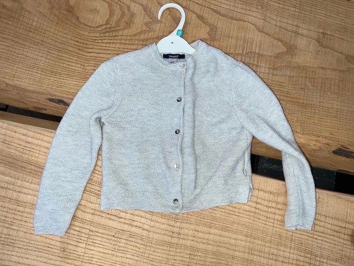 Gilet okaidi 3 ans gris à paillettes fille cardigan