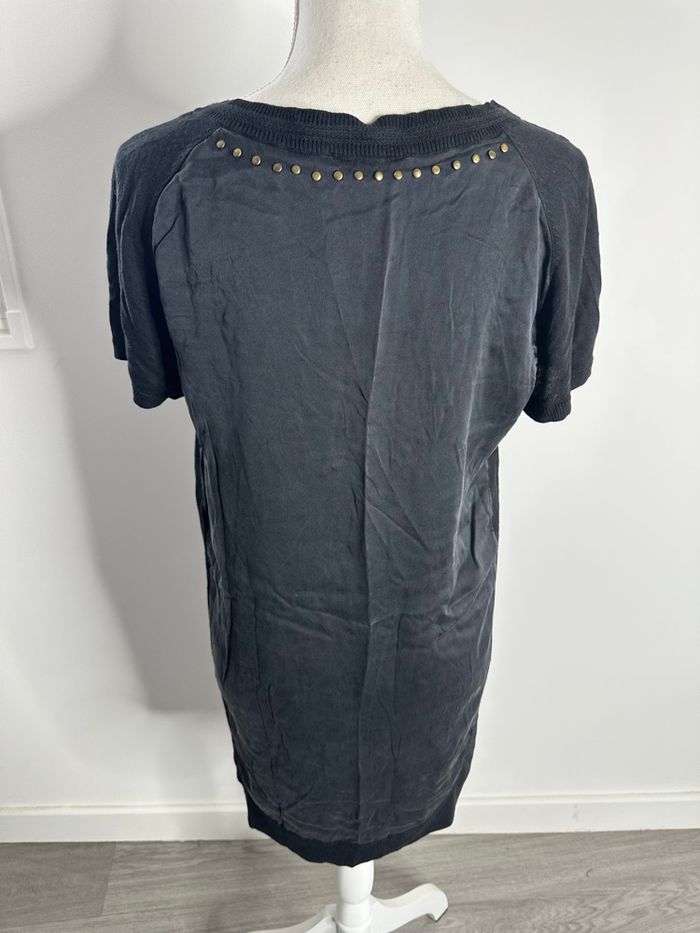 Robe tunique en soie gris foncé doré T2 38 M - photo numéro 2