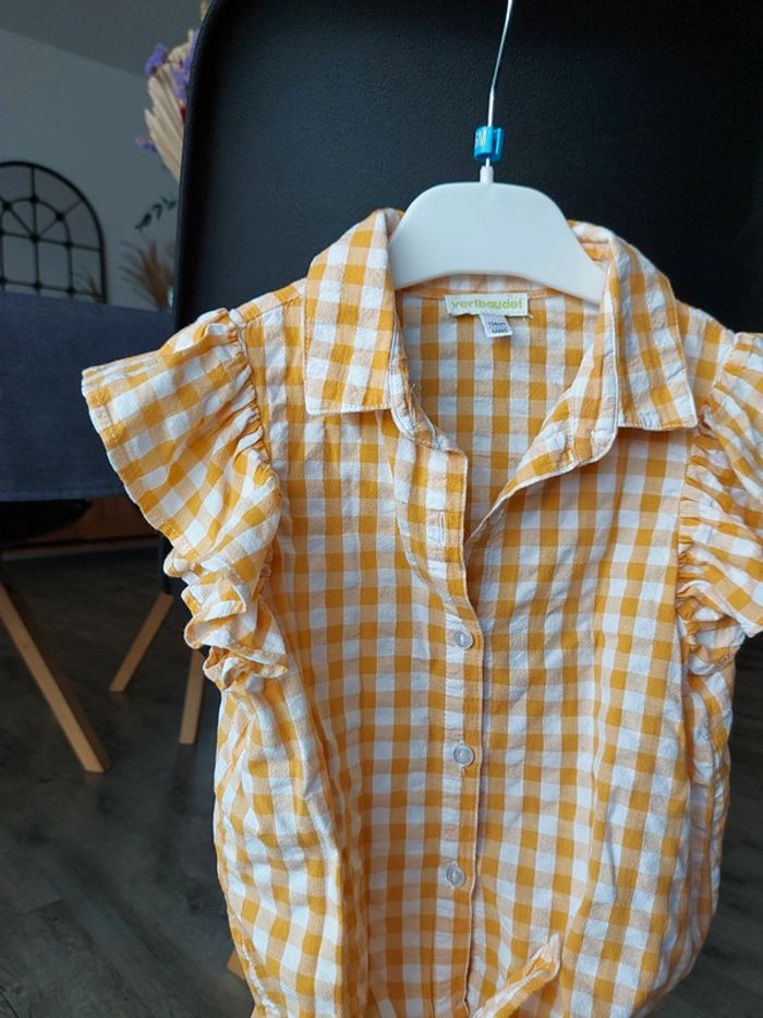 Blouse à nouer Vertbaudet vichy 4 ans - photo numéro 2