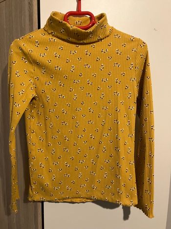 Sous pull côtelé jaune moutarde 8 ans okaidi 