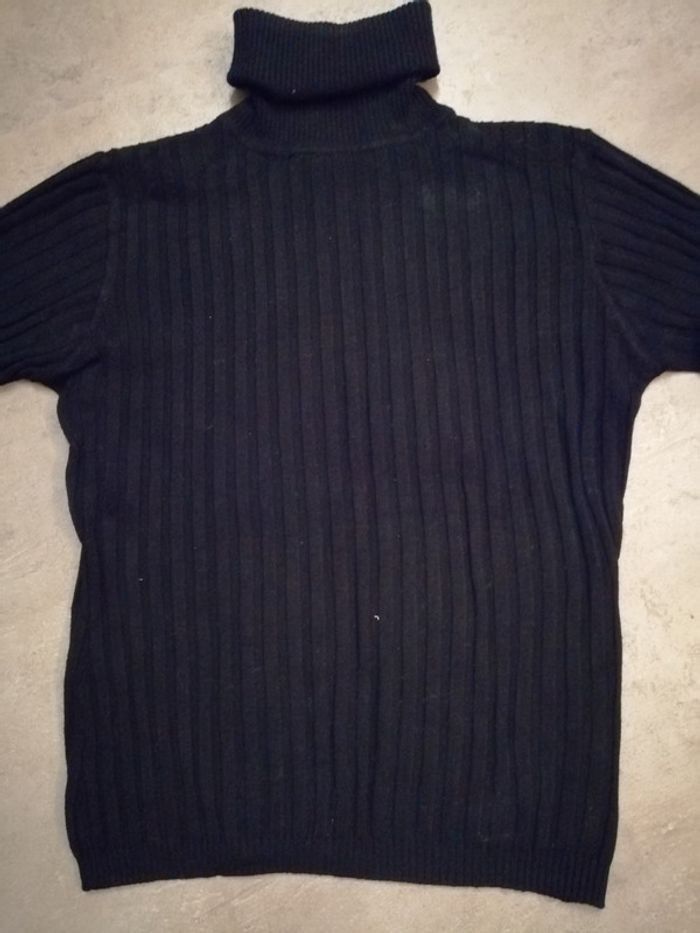 Pull noir fin col roulé taille M Zara - photo numéro 2
