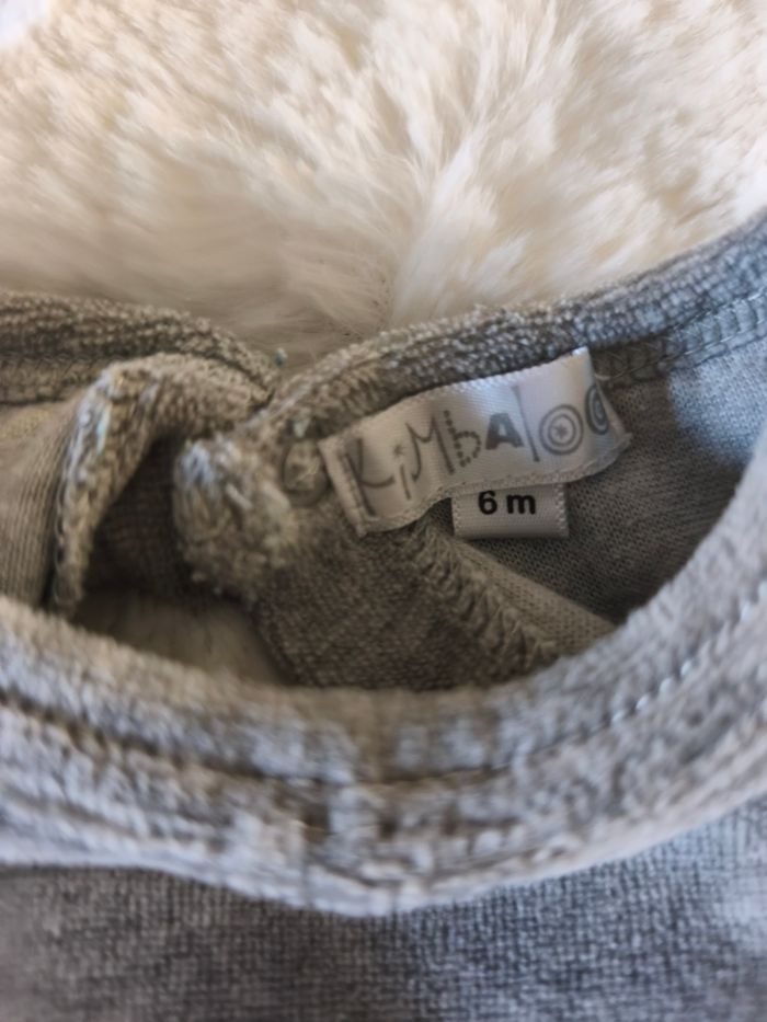 Pyjama velours gris Kimbaloo taille 6 mois - photo numéro 3
