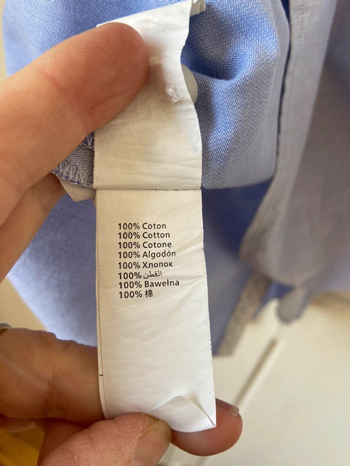 Chemisier col Claudine coton bleu ciel Bizzbee taille M - photo numéro 5