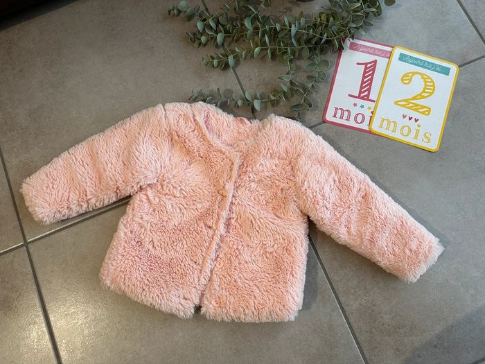 Veste cardigan fausse fourrure
