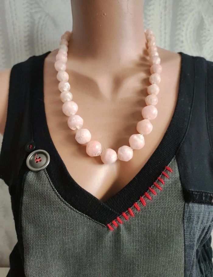 Lot de 4 colliers de grosses perles vintage inspiration 70's - photo numéro 4