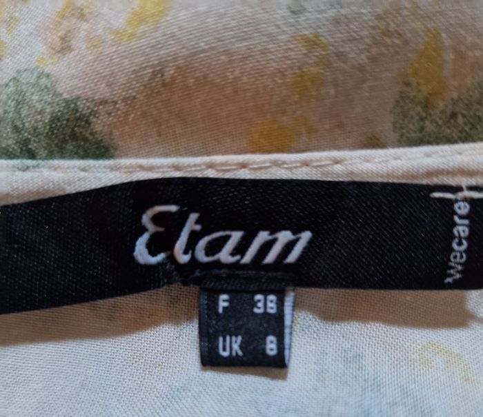 Robe casual Etam – Taille 38 – Vert Jaune Crème – État : Très bon - photo numéro 9