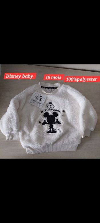 Pull blanc Mickey fille 18mois
