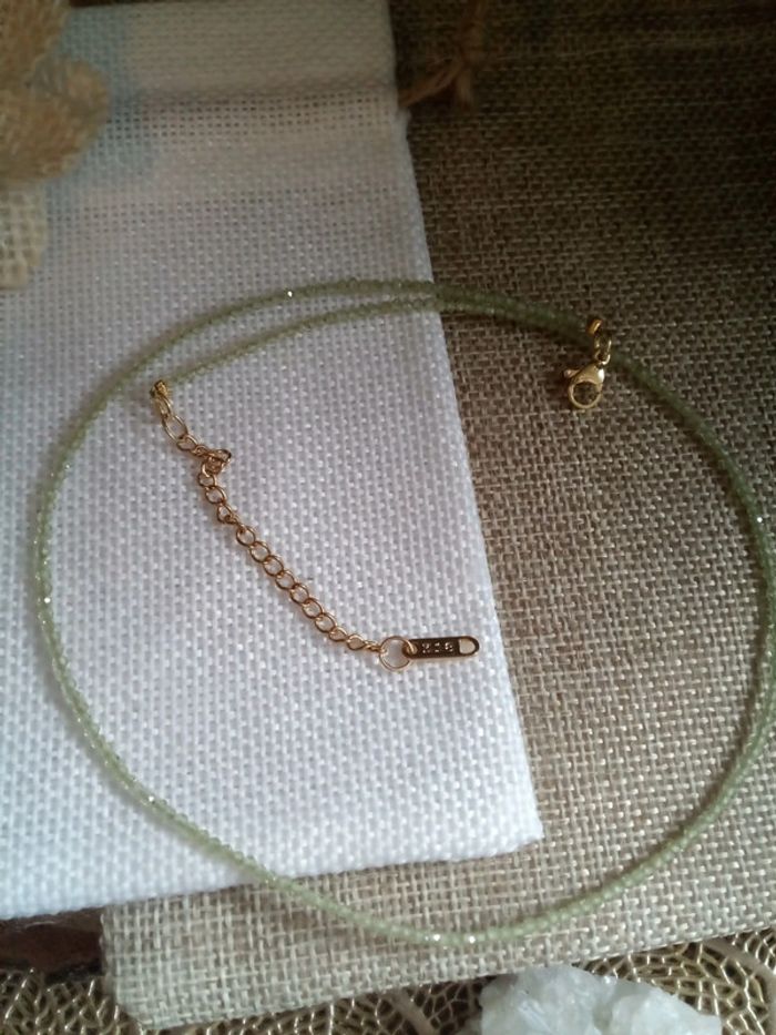 Collier en pierres fines d'olivine 💚. - photo numéro 4