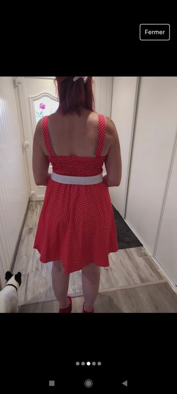 Robe pin-up rouge à pois blanc