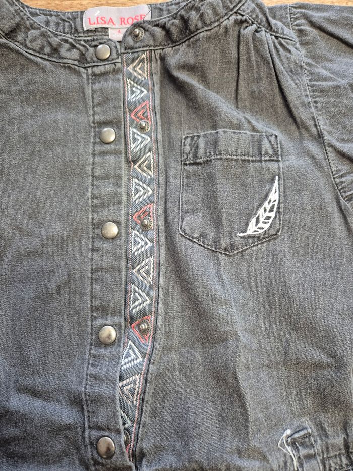 Robe effet jeans anthracite 4 ans 104cm - photo numéro 4