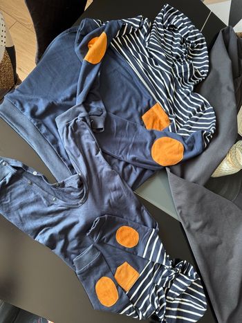 Tenue/pyjama sweat à capuche assortis bébé papa