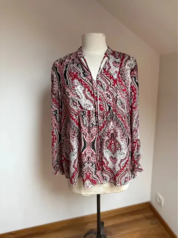 Superbe blouse neuve fluide satinée Amoz 🌸 L 40