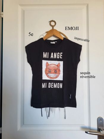 T-shirt sequins réversible mi ange mi démon