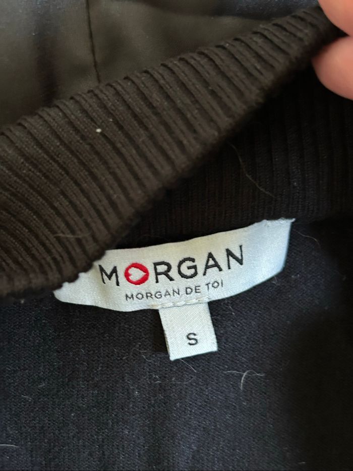Veste noire bi matière avec capuche Morgan taille S jamais portée - photo numéro 9