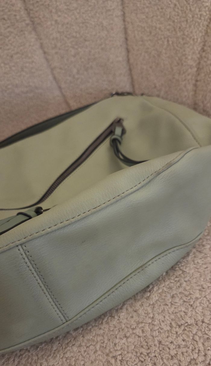 Sac Little Marcel vert sauge – grand format cabas – doublure rayée iconique  – excellent état comme neuf - photo numéro 5