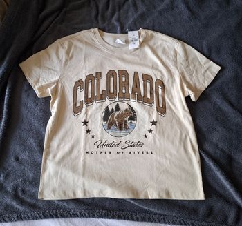 T-shirt manches courtes beige imprimé T38