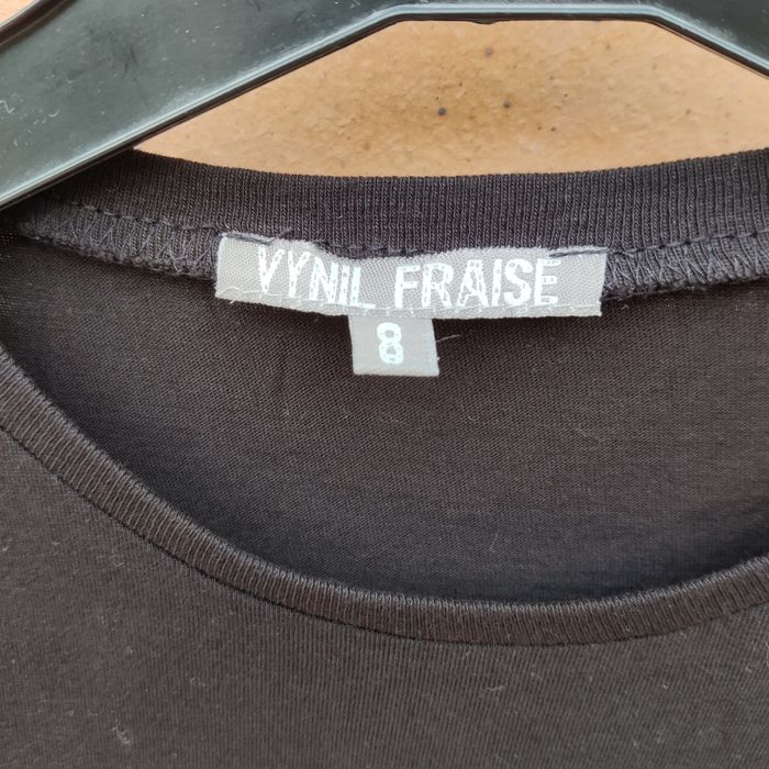 T-shirt fille 8 ans noir Vinyl Fraise neuf - photo numéro 3