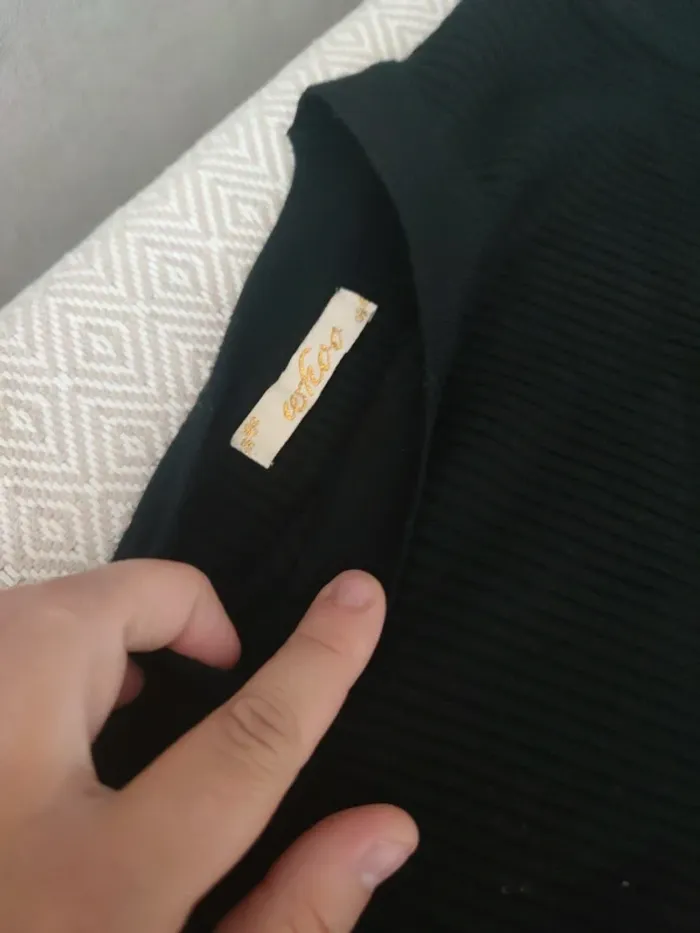 Robe pull moulante 14/16 ans noir côtelé - photo numéro 4